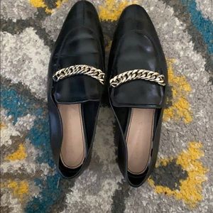 Zara Genuine Leather chained loafers